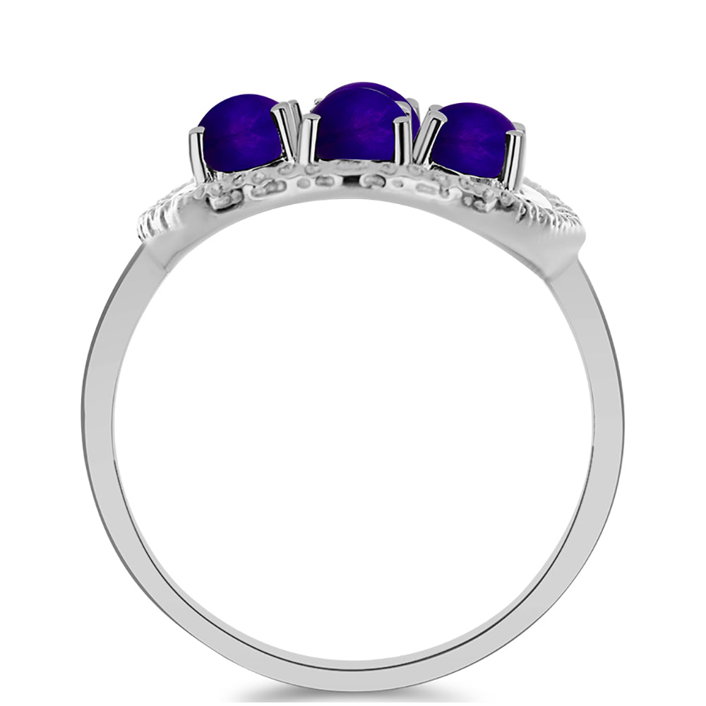 Stříbrný Prsten s Purpurovým Jadeitem 2 