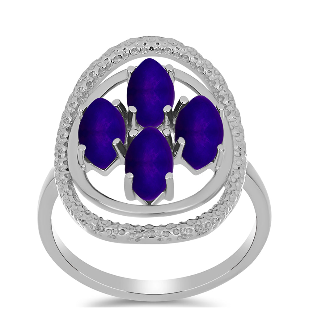 Stříbrný Prsten s Purpurovým Jadeitem 3 