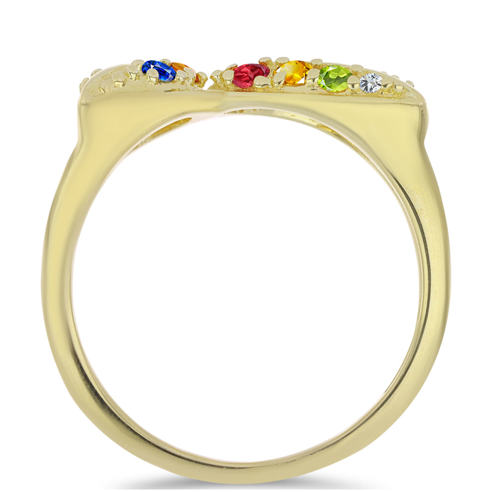 Pozlacené Stříbro 925/1000 - Prsten s Roseberským Duhovým Safírem a Bílým Topazem - Karátové číslo: 0.42. přibližná hmotnost: 2.69 gramů