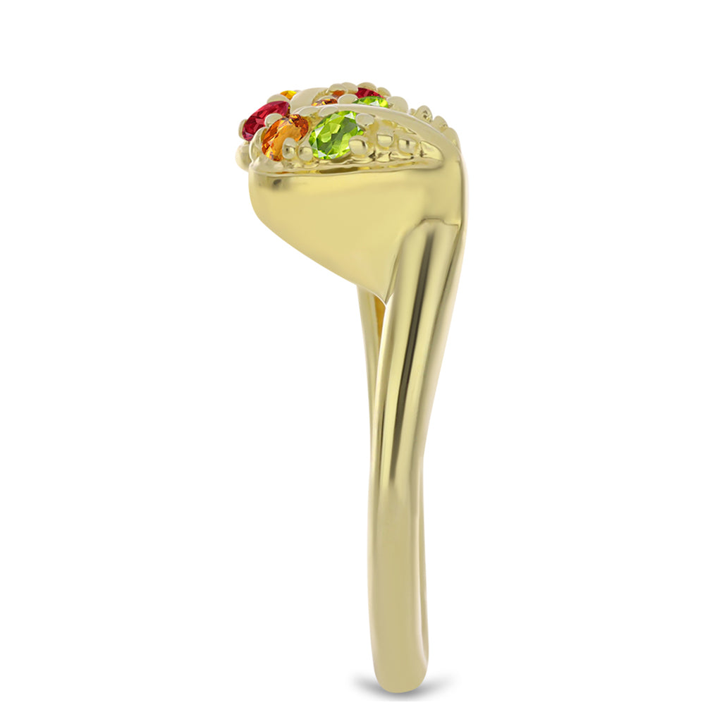 Pozlacené Stříbro 925/1000 - Prsten s Roseberským Duhovým Safírem a Bílým Topazem - Karátové číslo: 0.42. přibližná hmotnost: 2.69 gramů 4 