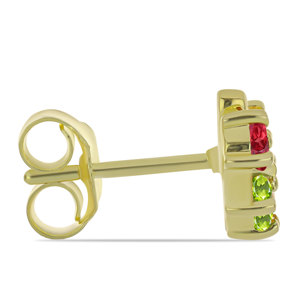 Pozlacené Stříbrné Náušnice s Roseberským Duhovým Safírem 2 