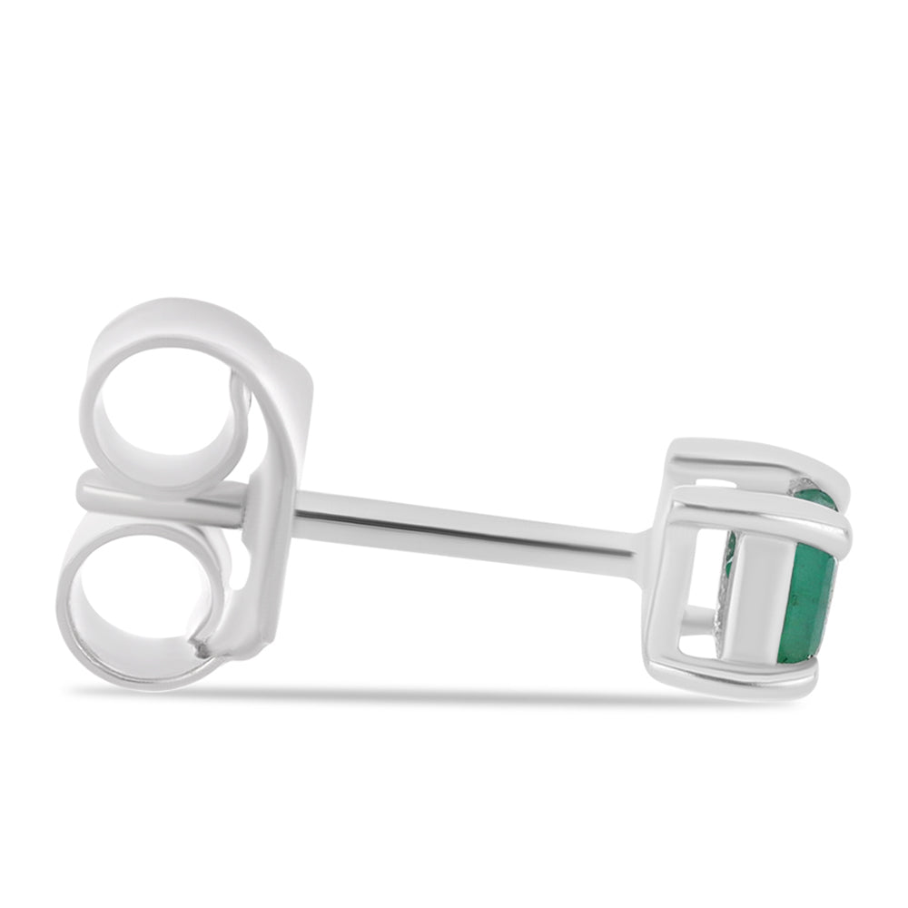 Stříbro 925/1000 - Náušnice s Brazilským Smaragdem - Karátové číslo: 0.27. přibližná hmotnost: 0.93 gramů 2 