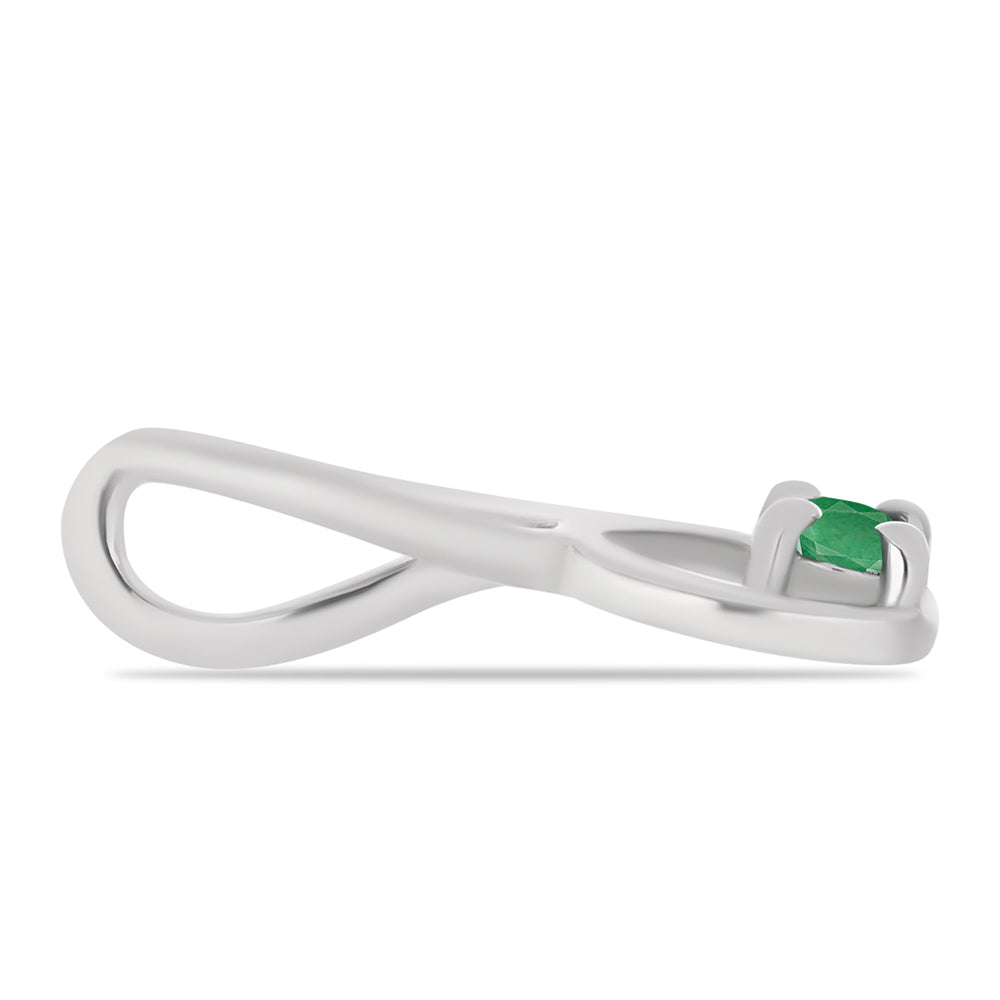 Stříbro 925/1000 - Přívěsek s Brazilským Smaragdem - Karátové číslo: 0.1. přibližná hmotnost: 0.67 gramů