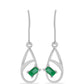 Stříbrné Náušnice s Brazilským Smaragdem