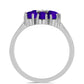 Stříbro 925/1000 - Prsten s Purpurovým Jadeitem a Bílým Topazem - Karátové číslo: 1.32. přibližná hmotnost: 3.72 gramů