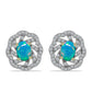 Pozlacené Stříbrné Náušnice s etiopským Paraiba modrým opálem a Bílým Topazem