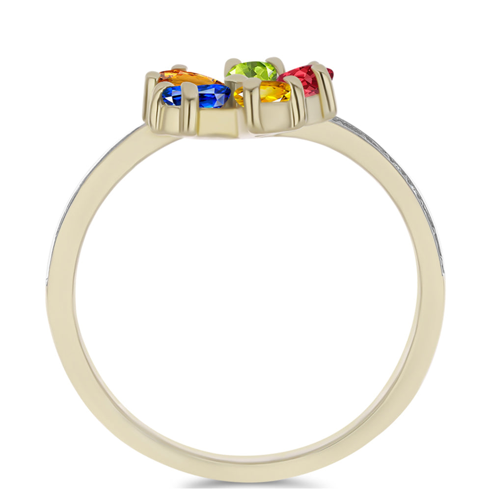 Pozlacený Stříbrný Prsten s Roseberským Duhovým Safírem a Bílým Topazem 2 