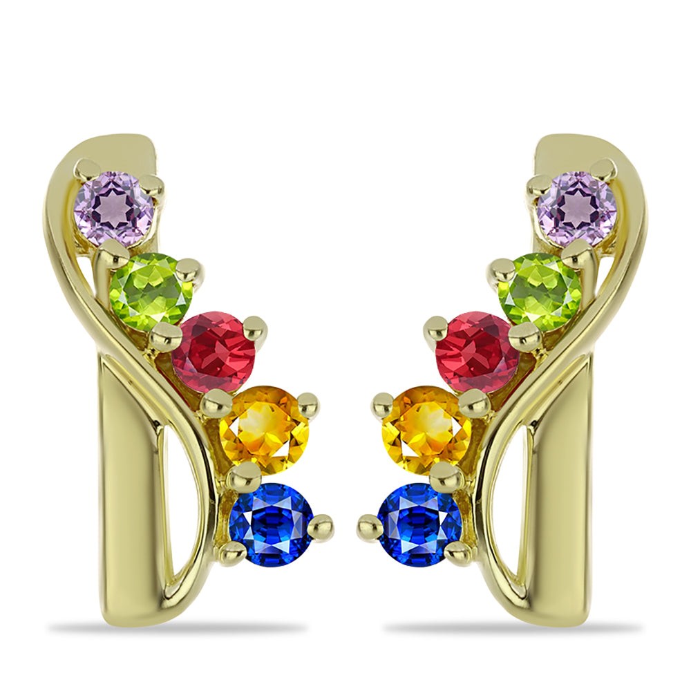 Pozlacené Stříbrné Náušnice s Roseberským Duhovým Safírem