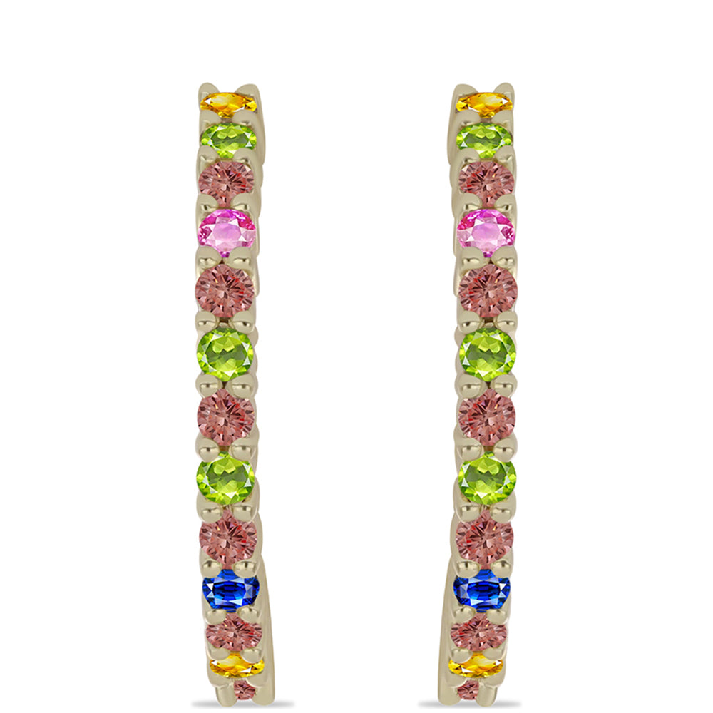 Pozlacené Stříbrné Náušnice s Roseberským Duhovým Safírem