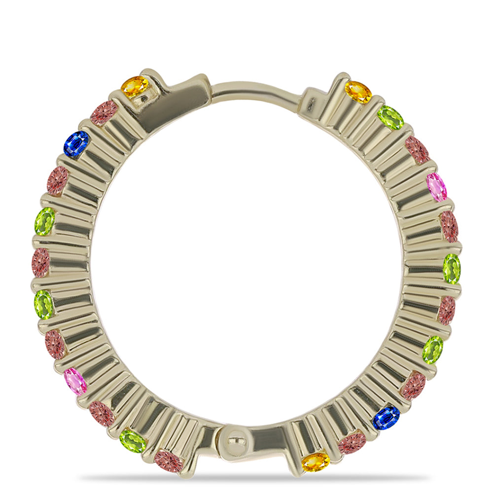 Pozlacené Stříbrné Náušnice s Roseberským Duhovým Safírem 1 