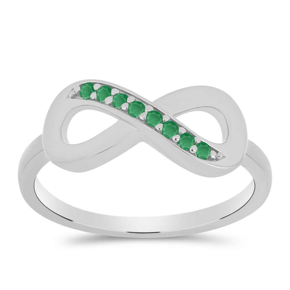 Stříbro 925/1000 - Prsten s Brazilským Smaragdem - Karátové číslo: 0.15. přibližná hmotnost: 3.05 gramů 3 