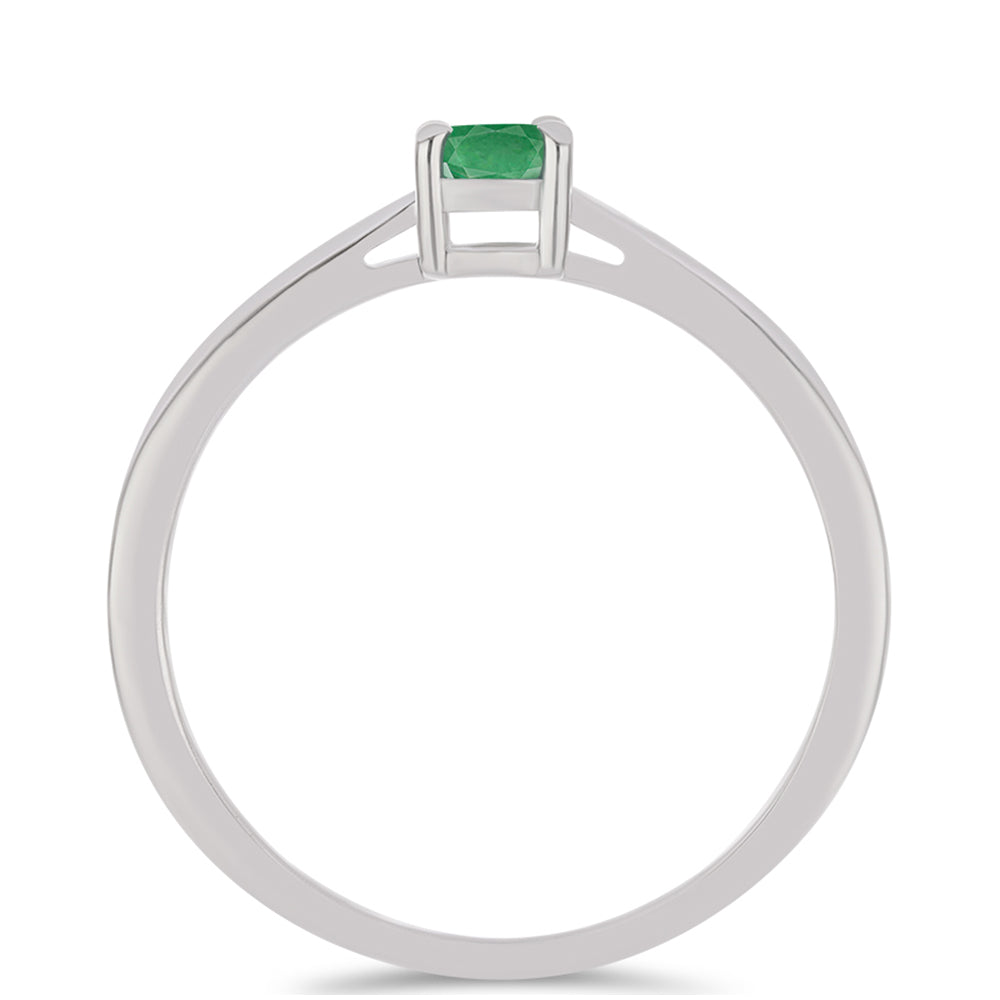 Stříbrný Prsten s Brazilským Smaragdem