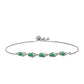 Stříbrný Náramek s Brazilským Smaragdem a Bílým Topazem
