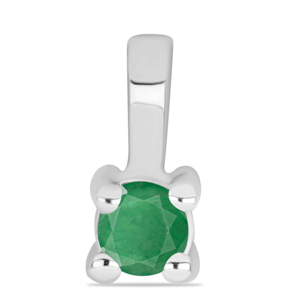 Stříbro 925/1000 - Sada s Brazilským Smaragdem - Karátové číslo: 0.43. přibližná hmotnost: 2.54 gramů ( Náušnice+Prsten+Přívěsek )