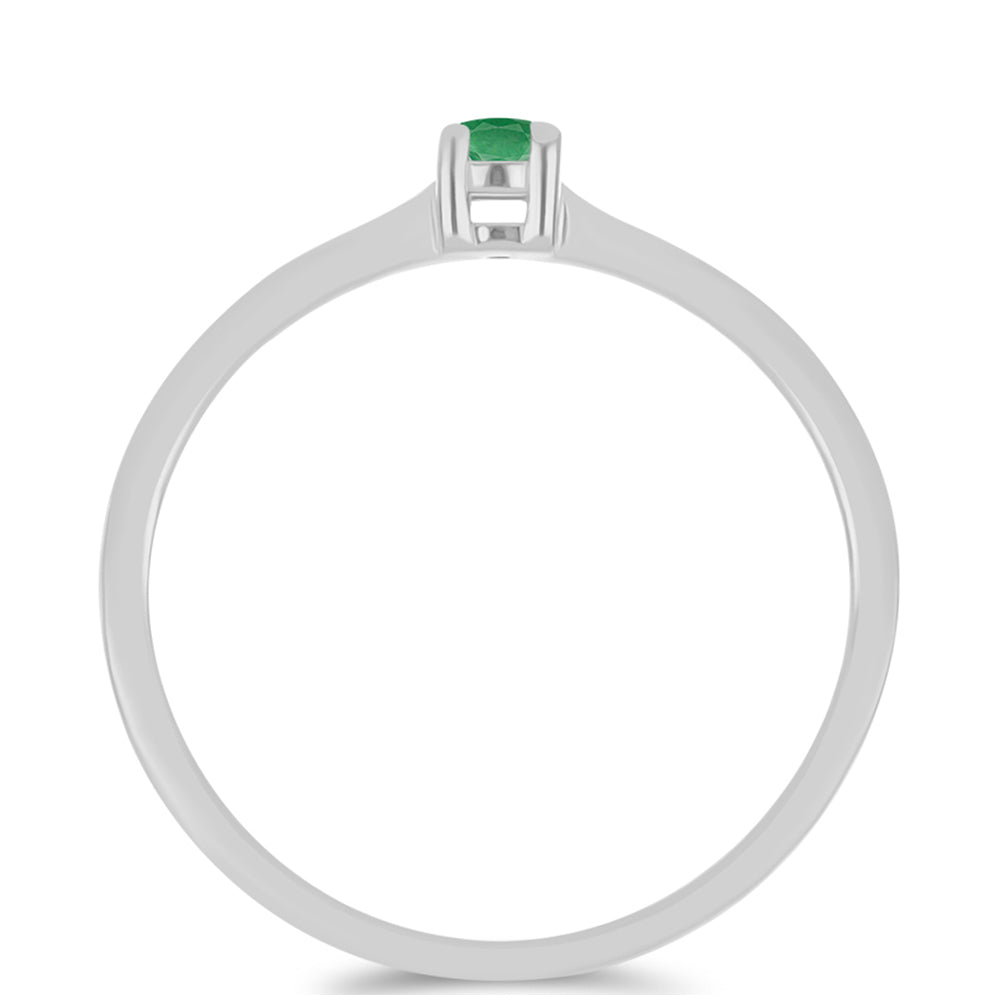 Stříbro 925/1000 - Sada s Brazilským Smaragdem - Karátové číslo: 0.43. přibližná hmotnost: 2.54 gramů ( Náušnice+Prsten+Přívěsek ) 7 