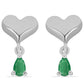 Stříbro 925/1000 - Náušnice s Brazilským Smaragdem - Karátové číslo: 0.39. přibližná hmotnost: 2.54 gramů