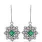 Stříbrné Náušnice s Brazilským Smaragdem a Bílým Topazem
