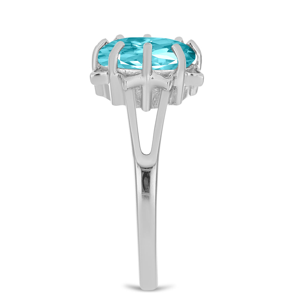 Stříbrný Prsten s Paraiba Křemenem 4 