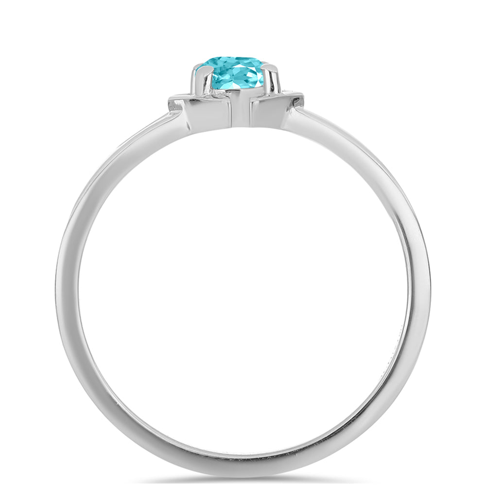 Stříbro 925/1000 Prsten s Paraiba Křemenem - Karátové číslo: 0.45. přibližná hmotnost: 2.26 gramů 2 