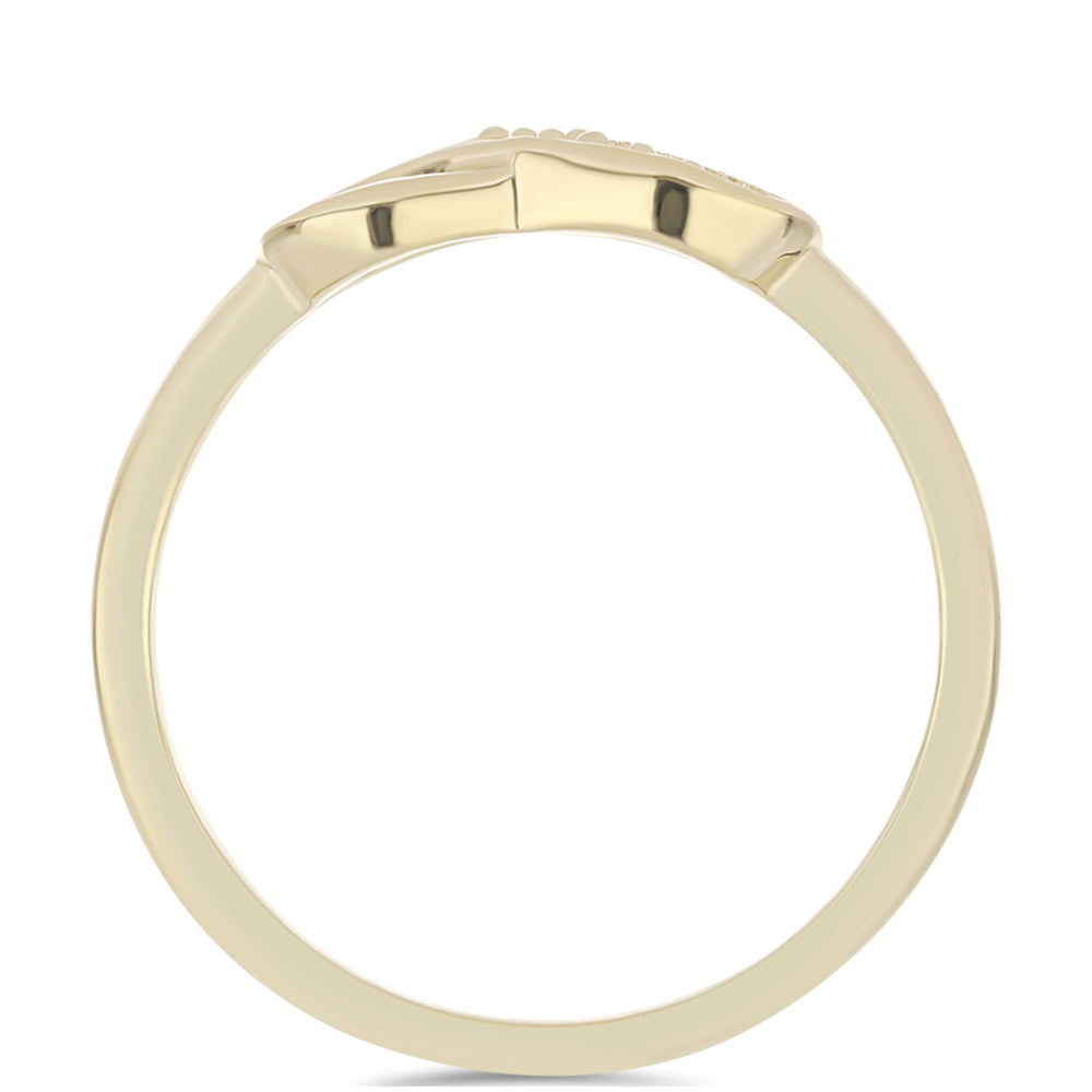 Pozlacené Stříbro 925/1000 - Prsten s Purpurovým Diamantem - Karátové číslo: 0.02. přibližná hmotnost: 2.15 gramů