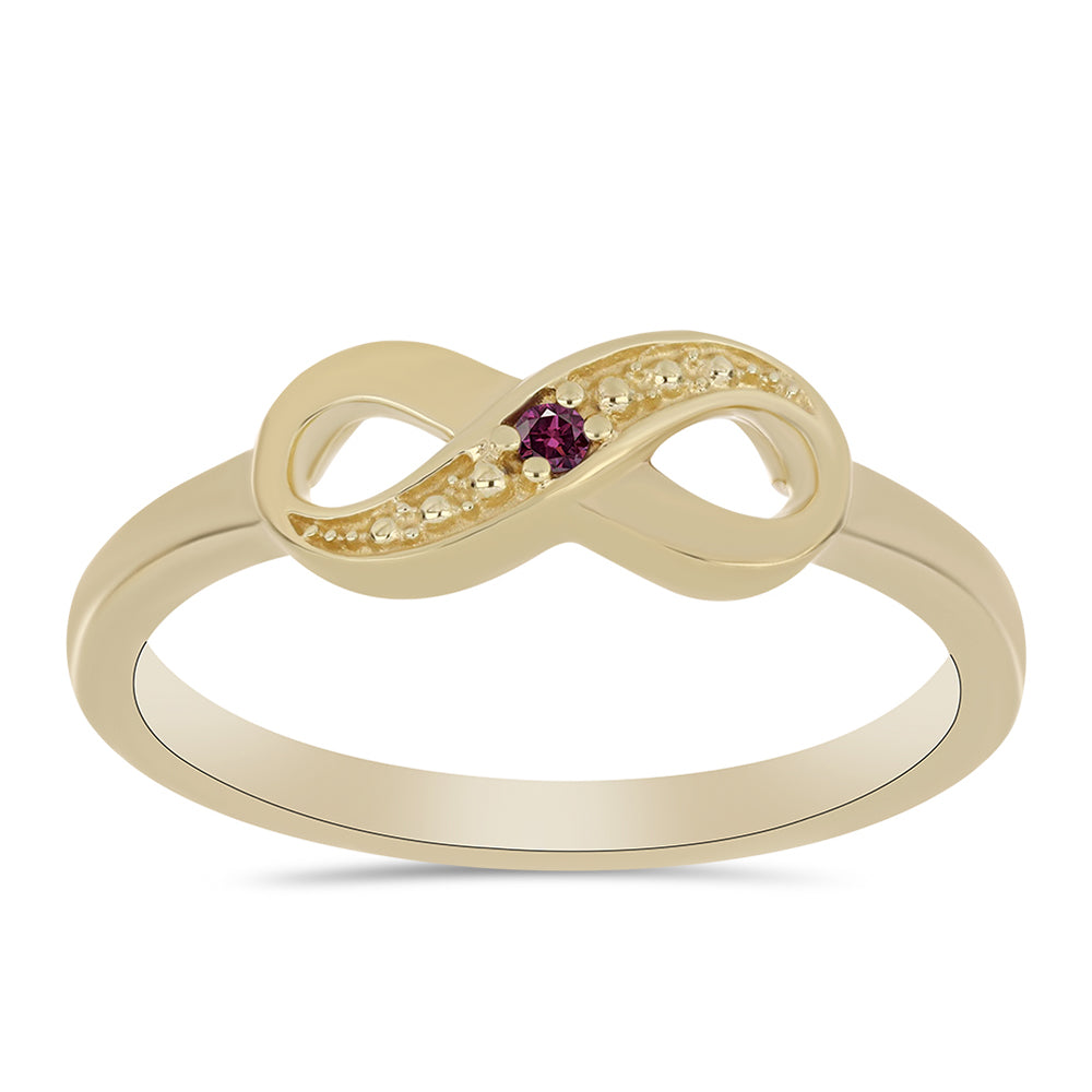 Pozlacené Stříbro 925/1000 - Prsten s Purpurovým Diamantem - Karátové číslo: 0.02. přibližná hmotnost: 2.15 gramů 3 