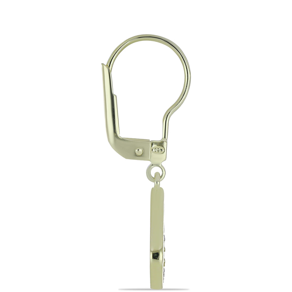 Pozlacené Stříbrné Náušnice s Purpurovým Diamantem a Bílým Diamantem