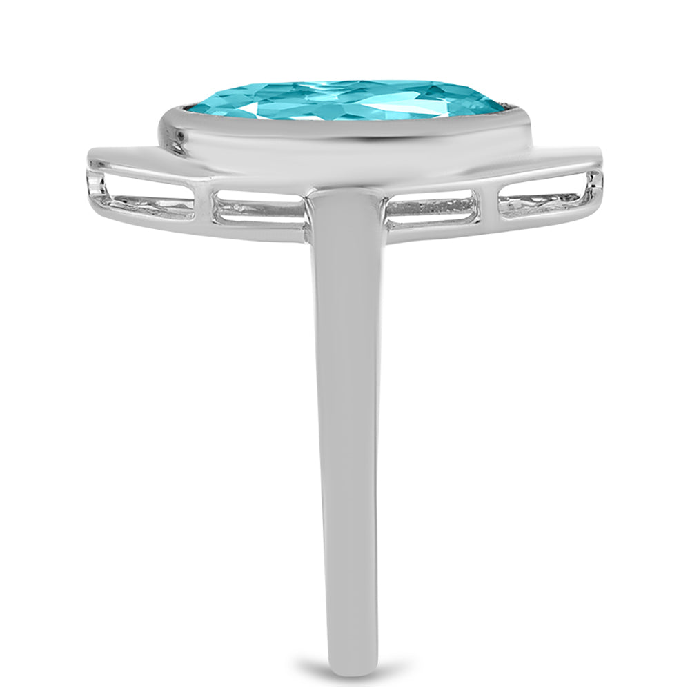 Stříbrný Prsten s Paraiba Křemenem 4 