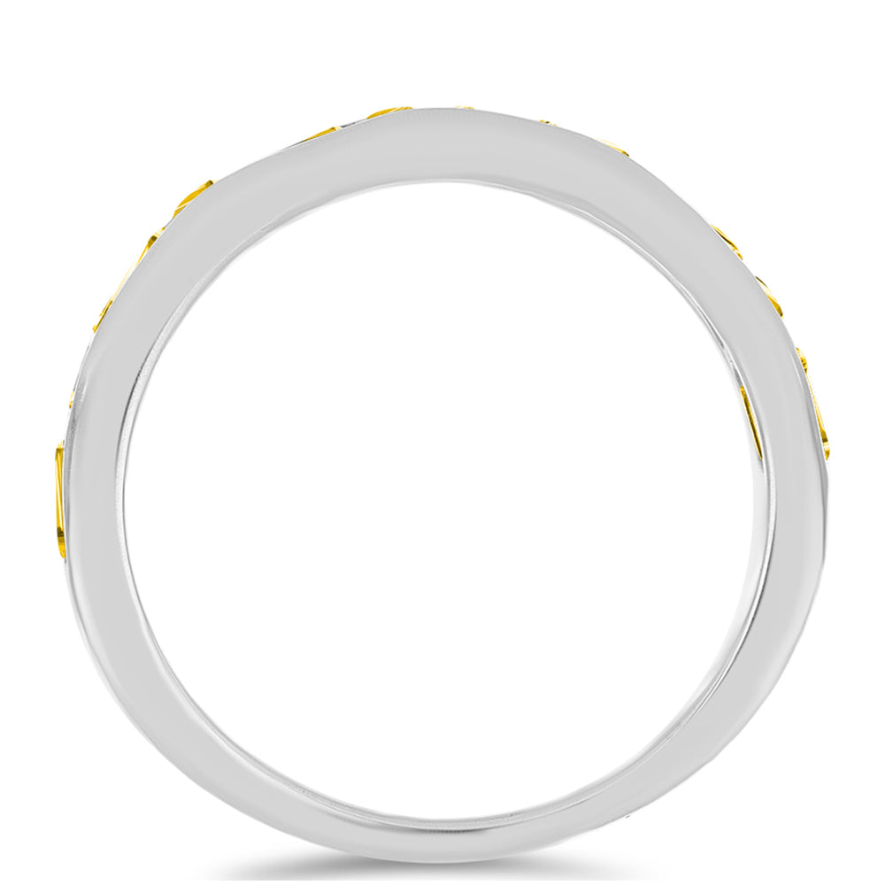 Stříbro 925/1000 - Prsten s Uralským Citrínem a Bílým Topazem - Karátové číslo: 0.91. přibližná hmotnost: 2.47 gramů