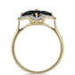 Pozlacené stříbro 925/1000 Prsten s Půlnočně Černým Etiopským Opálem z Lega Dembi a Bílým Topazem - Karátové číslo: 0.85. přibližná hmotnost: 3.07 gramů