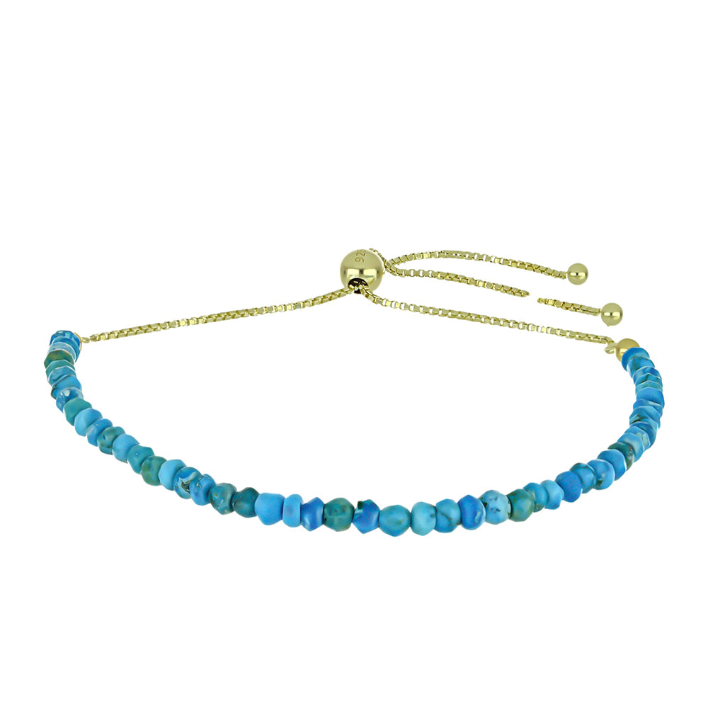 Pozlacené Stříbro 925/1000 - Náramek s Ústřicovým Tyrkysem - Karátové číslo: 12.41. přibližná hmotnost: 4.23 gramů 1 