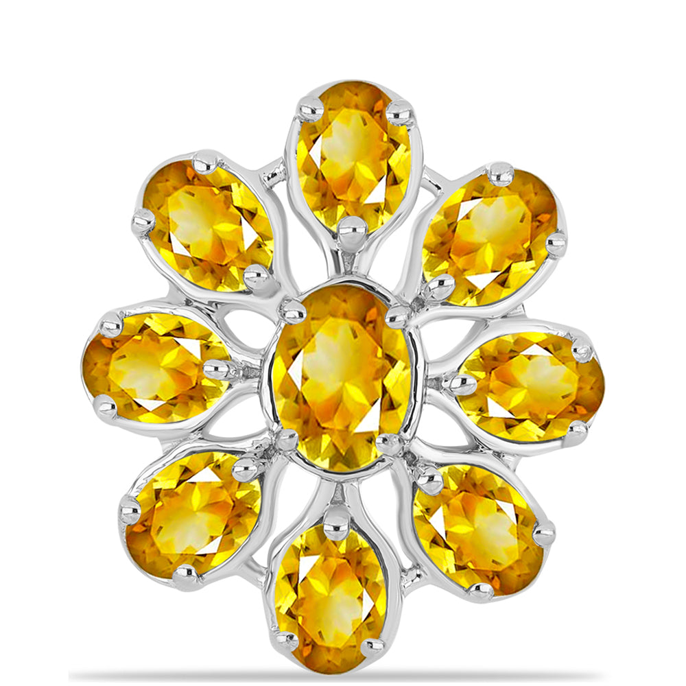 Stříbrný Prsten s Uralským Citrínem 1 