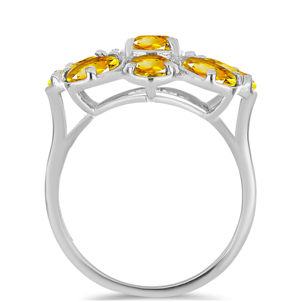 Stříbrný Prsten s Uralským Citrínem 2 