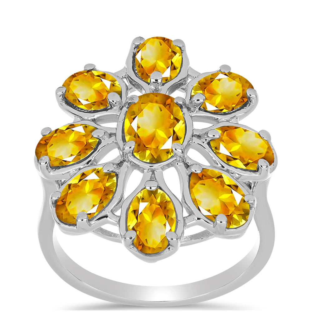 Stříbrný Prsten s Uralským Citrínem 3 