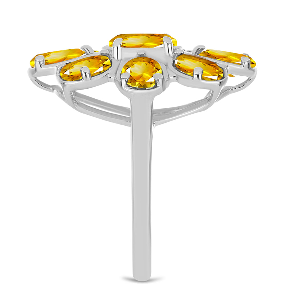 Stříbrný Prsten s Uralským Citrínem 4 