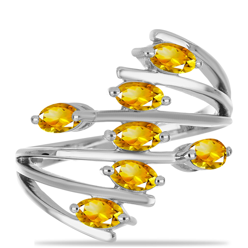 Stříbrný Prsten s Uralským Citrínem