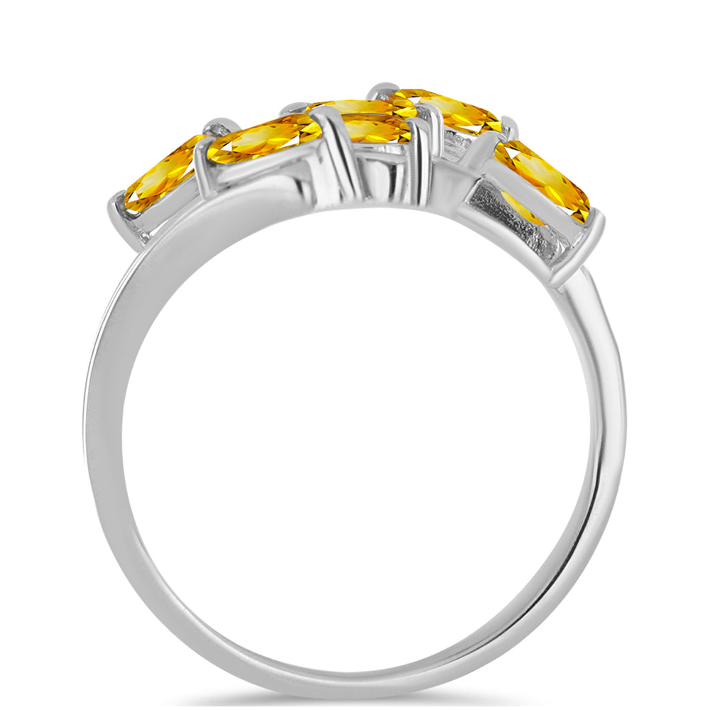 Stříbrný Prsten s Uralským Citrínem 2 