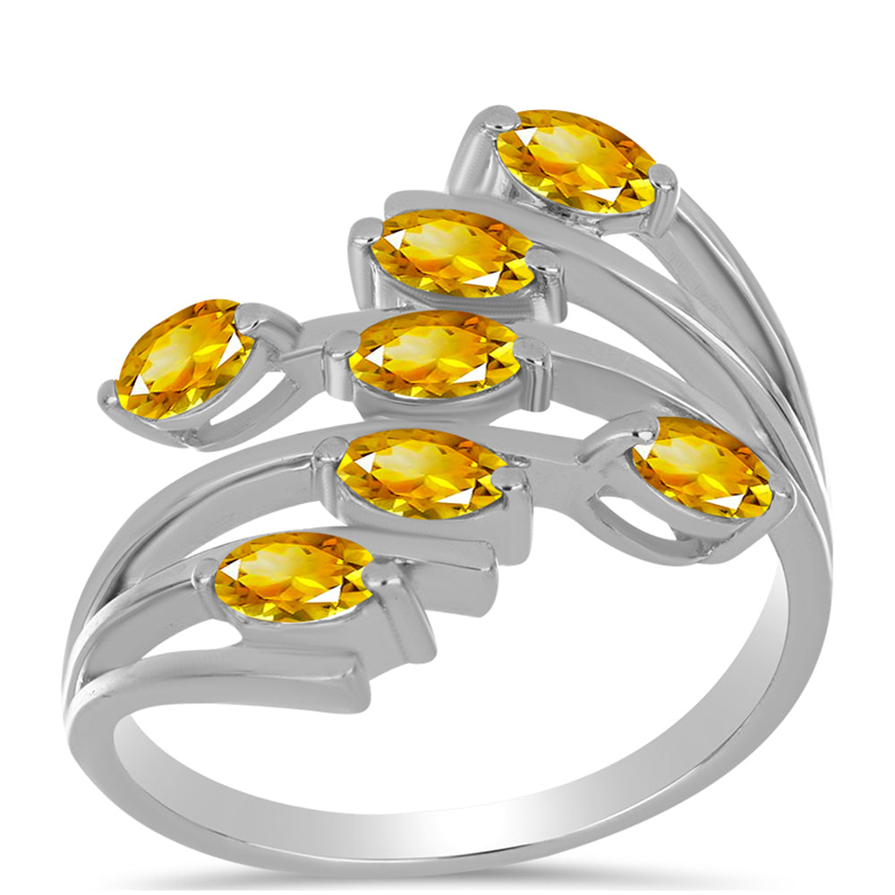 Stříbrný Prsten s Uralským Citrínem