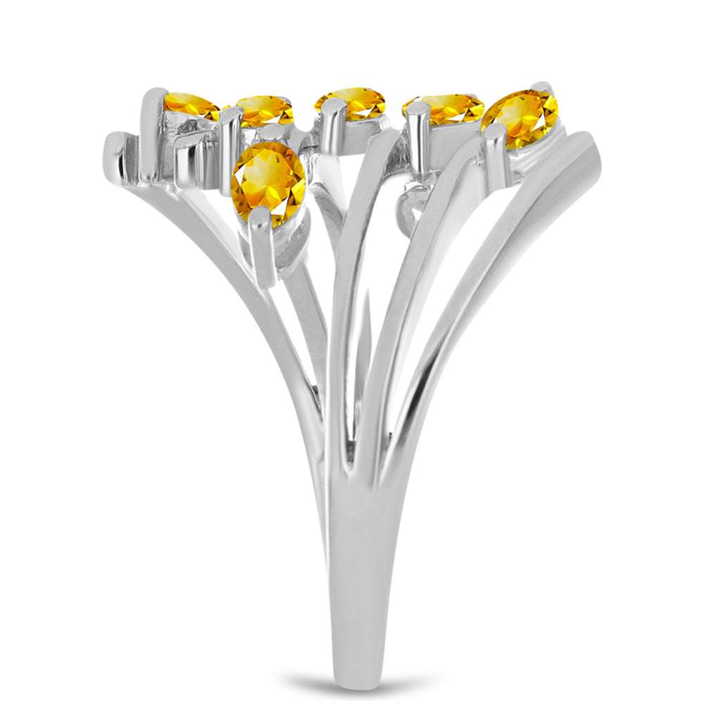 Stříbrný Prsten s Uralským Citrínem 4 