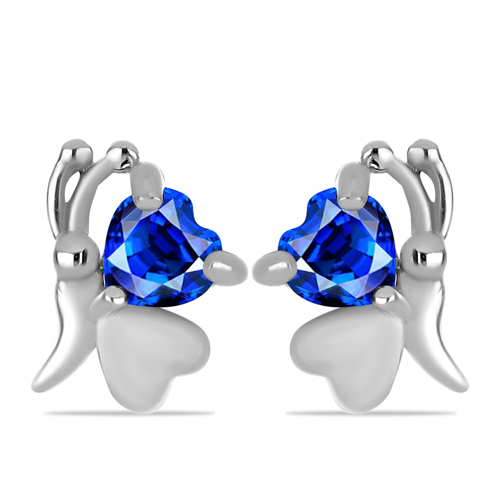 Stříbro 925/1000 - Náušnice s Australským Modrým Safírem - Karátové číslo: 0.68. přibližná hmotnost: 1.72 gramů 1 