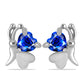 Stříbro 925/1000 - Náušnice s Australským Modrým Safírem - Karátové číslo: 0.68. přibližná hmotnost: 1.72 gramů