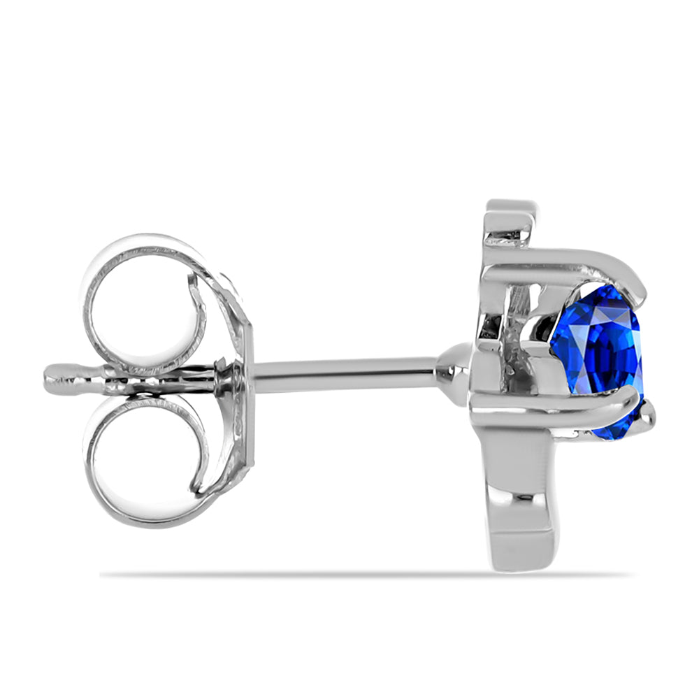 Stříbro 925/1000 - Náušnice s Australským Modrým Safírem - Karátové číslo: 0.68. přibližná hmotnost: 1.72 gramů 2 
