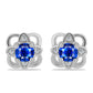 Stříbrné Náušnice s Australským Modrým Safírem a Bílým Topazem