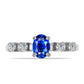Stříbrný Prsten s Australským Modrým Safírem a Bílým Topazem