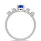Stříbrný Prsten s Australským Modrým Safírem a Bílým Topazem
