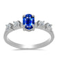 Stříbrný Prsten s Australským Modrým Safírem a Bílým Topazem