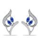 Stříbrné Náušnice s Australským Modrým Safírem a Bílým Topazem