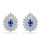 Stříbrné Náušnice s Australským Modrým Safírem a Bílým Zirkonem