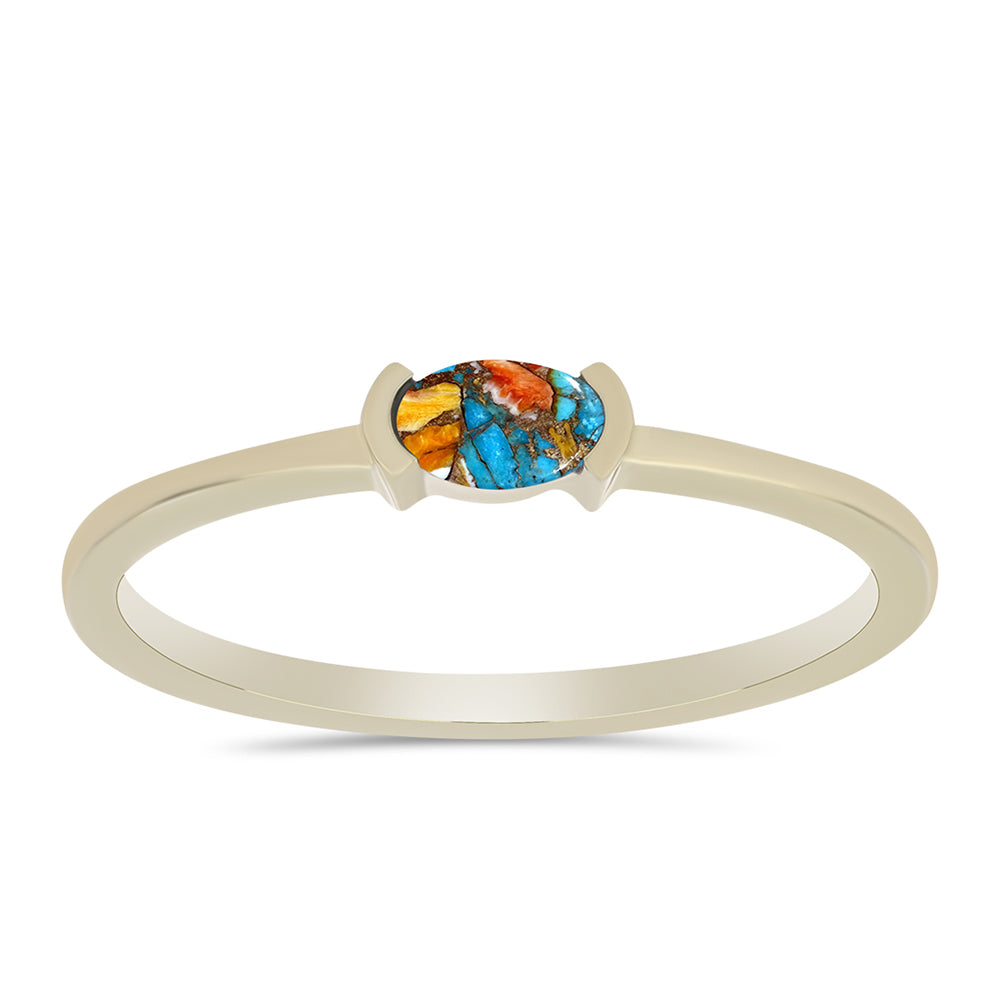 Pozlacené stříbro 925/1000 Sada s Ústřicovým Tyrkysem - Karátové číslo: 1.12. přibližná hmotnost: 3.07 gramů ( Náušnice+Prsten+Přívěsek )