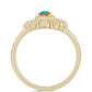 Pozlacené Stříbro 925/1000 - Prsten s Ústřicovým Tyrkysem - Karátové číslo: 0.32. přibližná hmotnost: 3.29 gramů