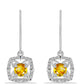 Stříbrné Náušnice s Uralským Citrínem